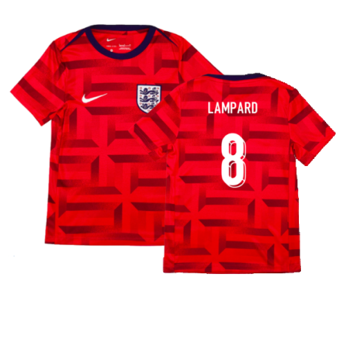 2024-2025 England Academy Pro Pre-Match Top (Siren Red) - Kids (Lampard 8)