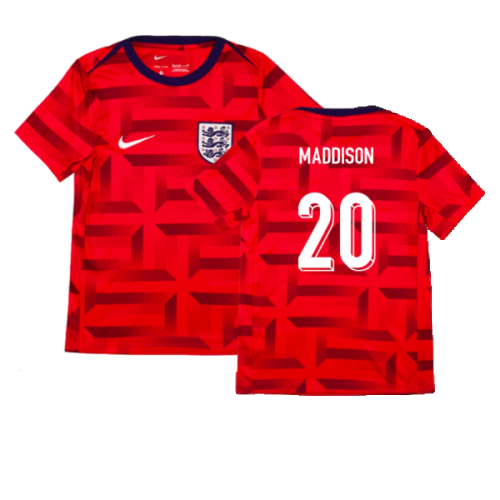 2024-2025 England Academy Pro Pre-Match Top (Siren Red) - Kids (Maddison 20)