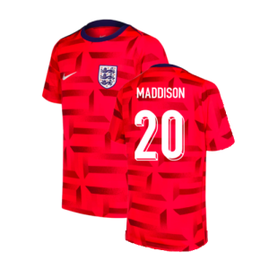 2024-2025 England Dri-FIT Pre-Match Shirt (Red) (Maddison 20)