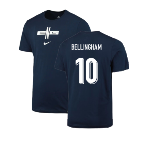 2024-2025 England Football T-Shirt (Navy) (Bellingham 10)