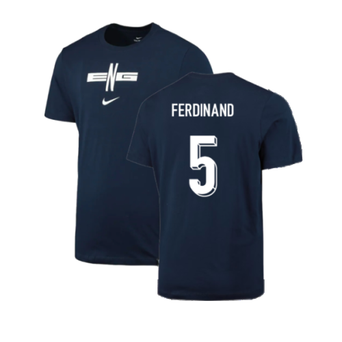 2024-2025 England Football T-Shirt (Navy) (Ferdinand 5)