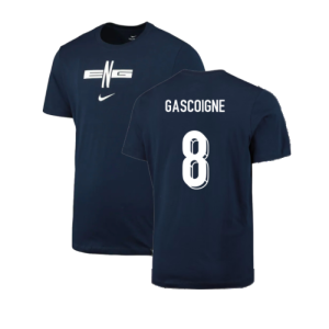 2024-2025 England Football T-Shirt (Navy) (Gascoigne 8)