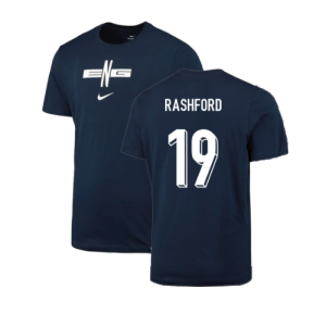 2024-2025 England Football T-Shirt (Navy) (Rashford 19)