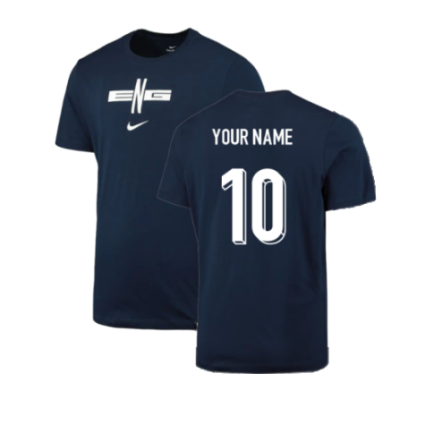 2024-2025 England Football T-Shirt (Navy) (Your Name)