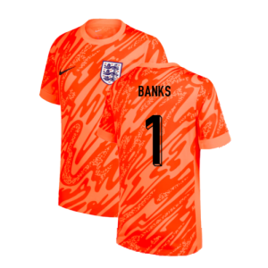 2024-2025 England Home Goalkeeper Shirt (Orange) - Kids (Banks 1)