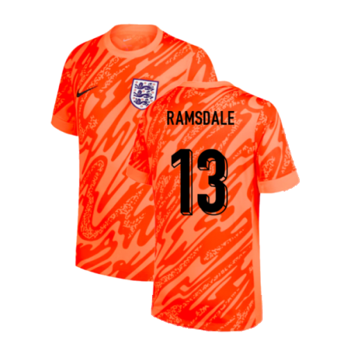 2024-2025 England Home Goalkeeper Shirt (Orange) - Kids (Ramsdale 13)