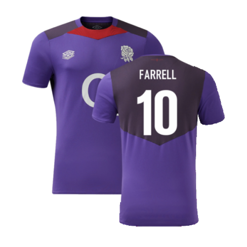 2024-2025 England Rugby Gym Tee (Violet) (Farrell 10)