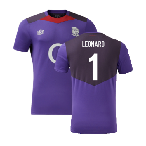 2024-2025 England Rugby Gym Tee (Violet) (Leonard 1)