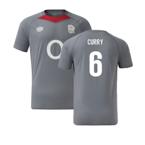 2024-2025 England Rugby Relaxed O2 Training Jersey (Grey) (Curry 6)