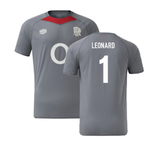 2024-2025 England Rugby Relaxed O2 Training Jersey (Grey) (Leonard 1)