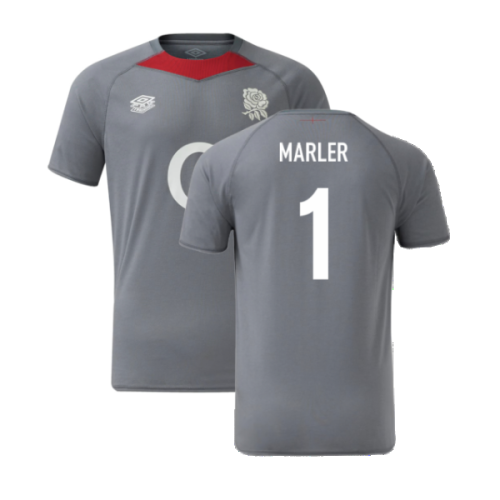 2024-2025 England Rugby Relaxed Training Jersey O2 (Grey) - Kids (Marler 1)