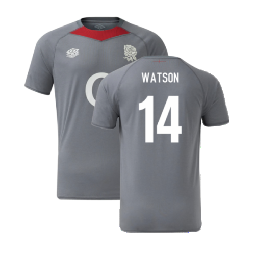 2024-2025 England Rugby Relaxed Training Jersey O2 (Grey) - Kids (Watson 14)