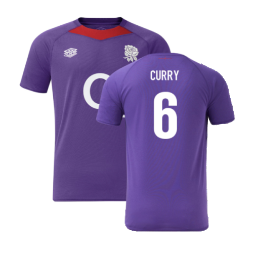 2024-2025 England Rugby Relaxed Training Jersey O2 (Violet) (Curry 6)