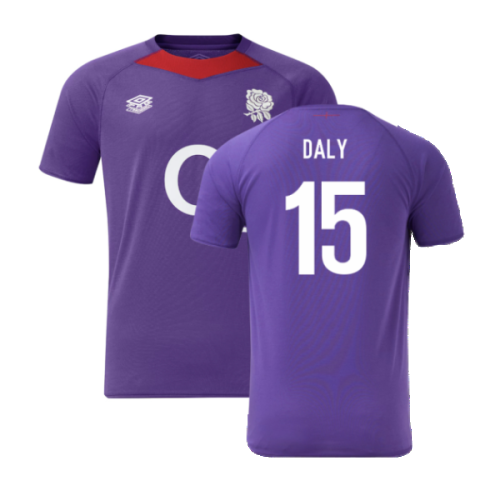 2024-2025 England Rugby Relaxed Training Jersey O2 (Violet) (Daly 15)