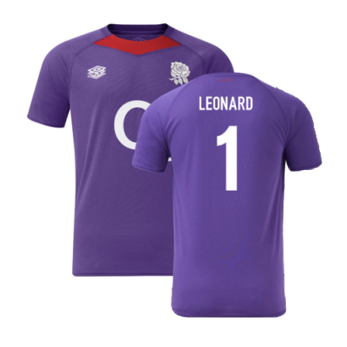 2024-2025 England Rugby Relaxed Training Jersey O2 (Violet) (Leonard 1)