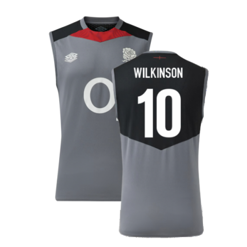 2024-2025 England Rugby Sleeveless Jersey O2 (Grey) (Wilkinson 10)