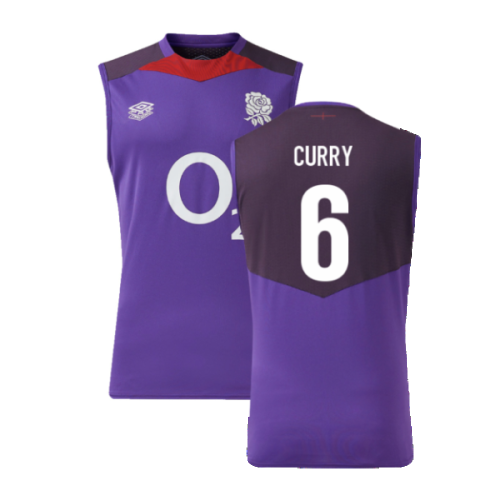 2024-2025 England Rugby Sleeveless Jersey O2 (Violet) (Curry 6)