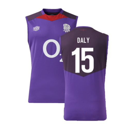 2024-2025 England Rugby Sleeveless Jersey O2 (Violet) (Daly 15)