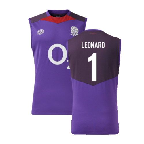 2024-2025 England Rugby Sleeveless Jersey O2 (Violet) (Leonard 1)