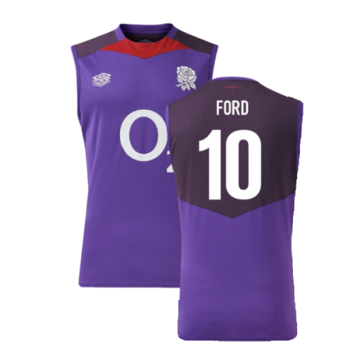 2024-2025 England Rugby Sleeveless Jersey (Violet) - Kids (Ford 10)