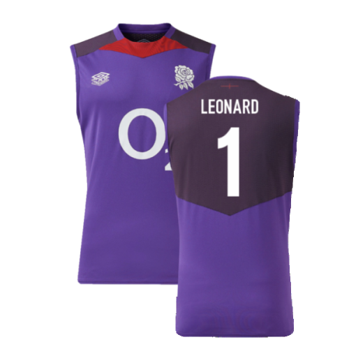 2024-2025 England Rugby Sleeveless Jersey (Violet) - Kids (Leonard 1)