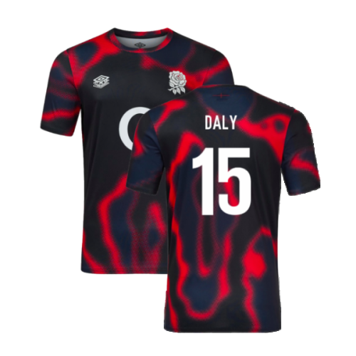 2024-2025 England Rugby Warm Up Jersey (Black) (Daly 15)