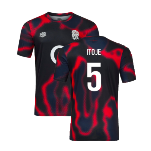 2024-2025 England Rugby Warm Up Jersey (Black) (Itoje 5)