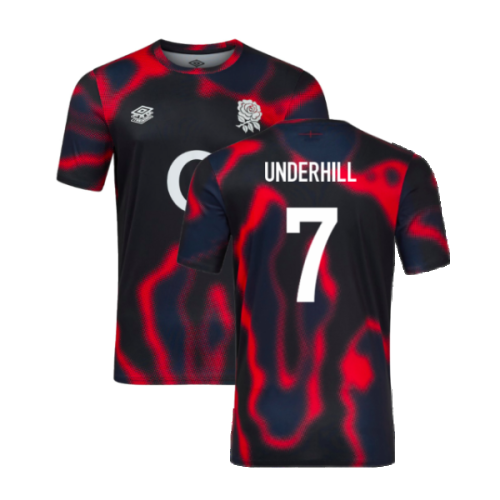 2024-2025 England Rugby Warm Up Jersey (Black) (Underhill 7)