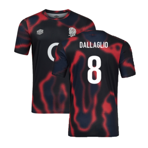 2024-2025 England Rugby Warm Up Jersey O2 (Black) - Kids (Dallaglio 8)