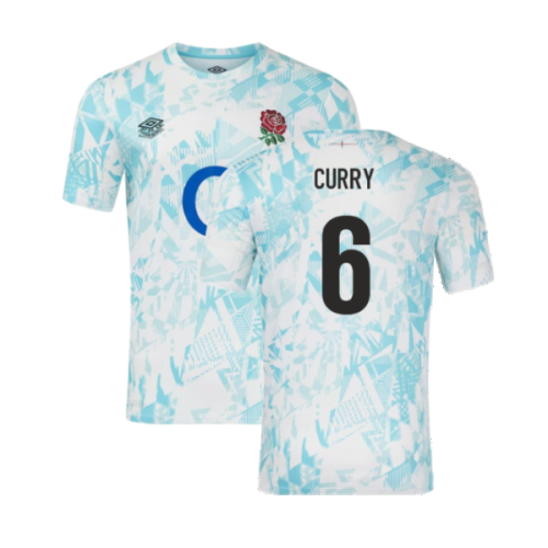 2024-2025 England Rugby Warm Up Jersey (White) (Curry 6)