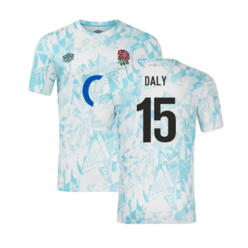 2024-2025 England Rugby Warm Up Jersey (White) (Daly 15)