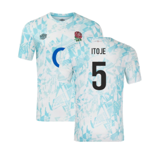 2024-2025 England Rugby Warm Up Jersey (White) (Itoje 5)