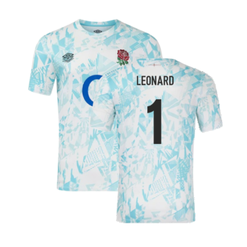 2024-2025 England Rugby Warm Up Jersey (White) (Leonard 1)