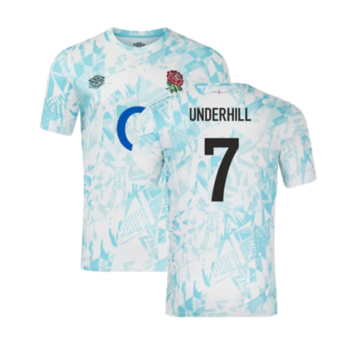 2024-2025 England Rugby Warm Up Jersey (White) (Underhill 7)