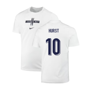 2024-2025 England Soccer T-Shirt (White) (Hurst 10)