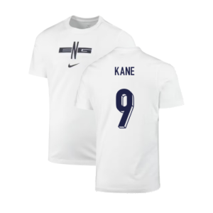 2024-2025 England Soccer T-Shirt (White) (Kane 9)