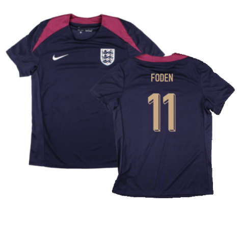 2024-2025 England Strike Dri-Fit Shirt (Purple Ink) - Womens (Foden 11)