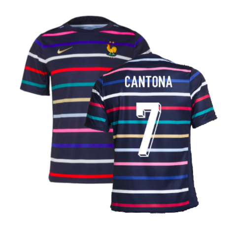 2024-2025 France Academy Pro Home Pre-Match Top (Navy) (Cantona 7)