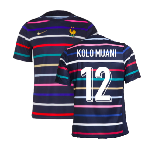 2024-2025 France Academy Pro Home Pre-Match Top (Navy) (Kolo Muani 12)