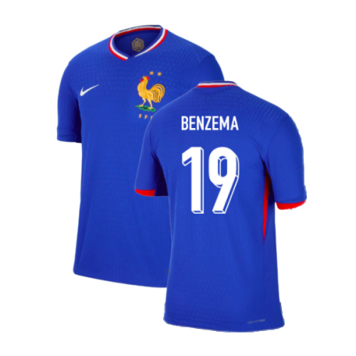 2024-2025 France Dri-FIT ADV Match Home Shirt (Benzema 19)