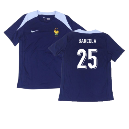 2024-2025 France Dri-Fit Strike Training Shirt (Navy) (Barcola 25)