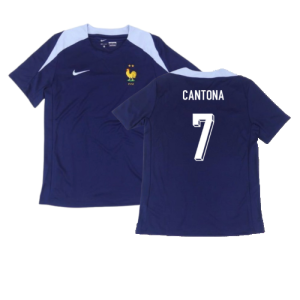 2024-2025 France Dri-Fit Strike Training Shirt (Navy) (Cantona 7)