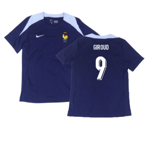 2024-2025 France Dri-Fit Strike Training Shirt (Navy) (Giroud 9)