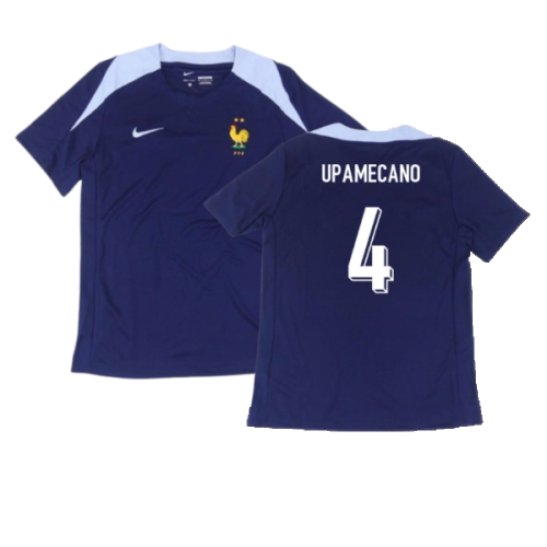 2024-2025 France Dri-Fit Strike Training Shirt (Navy) (Upamecano 4)
