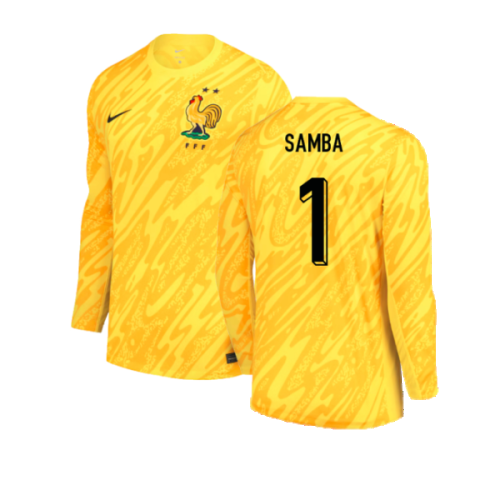 2024-2025 France Goalkeeper LS Home Shirt - Kids (Samba 1)