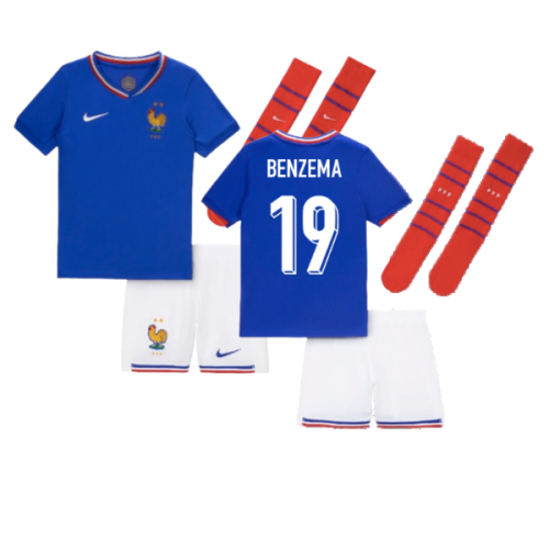 2024-2025 France Home Little Boys Mini Kit (Benzema 19)