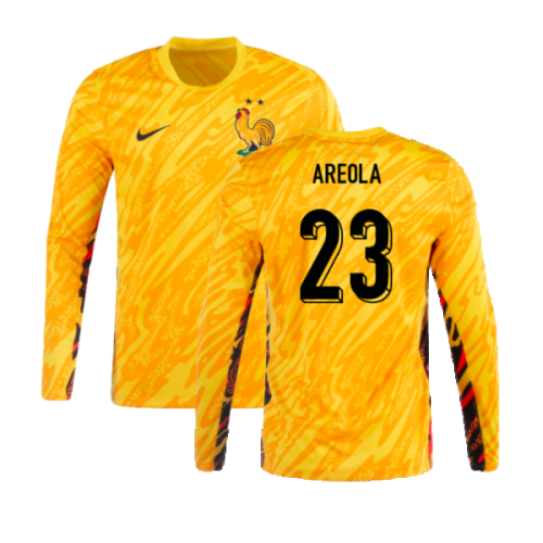 2024-2025 France Home LS Goalkeeper Shirt (Yellow) (Areola 23)