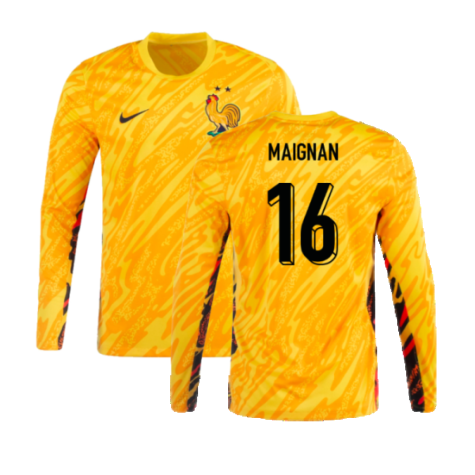 2024-2025 France Home LS Goalkeeper Shirt (Yellow) (Maignan 16)