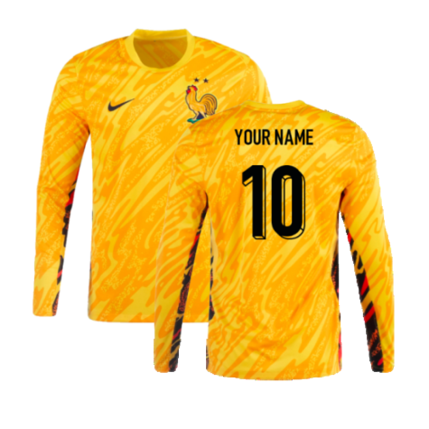 2024-2025 France Home LS Goalkeeper Shirt (Yellow) (Your Name)