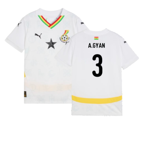 2024-2025 Ghana Home Shirt (Kids) (A.Gyan 3)